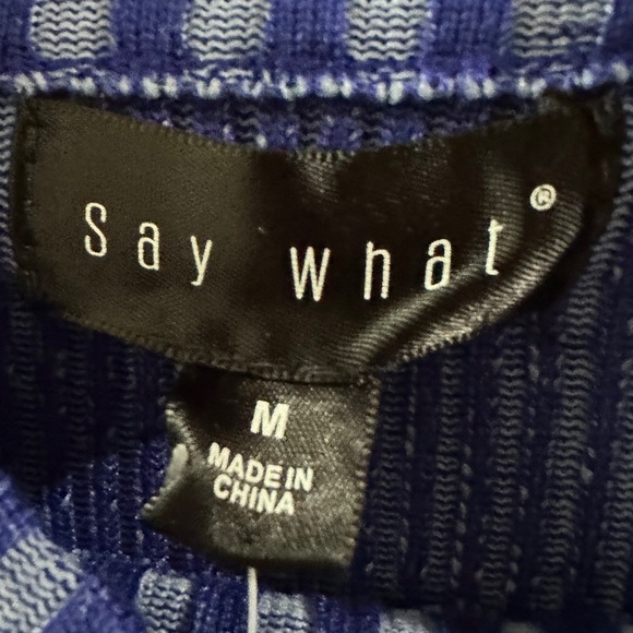 239 Say What | NWT $34 Blue Cut-Out Sweater Top (Size M) - Picture 7 of 14
